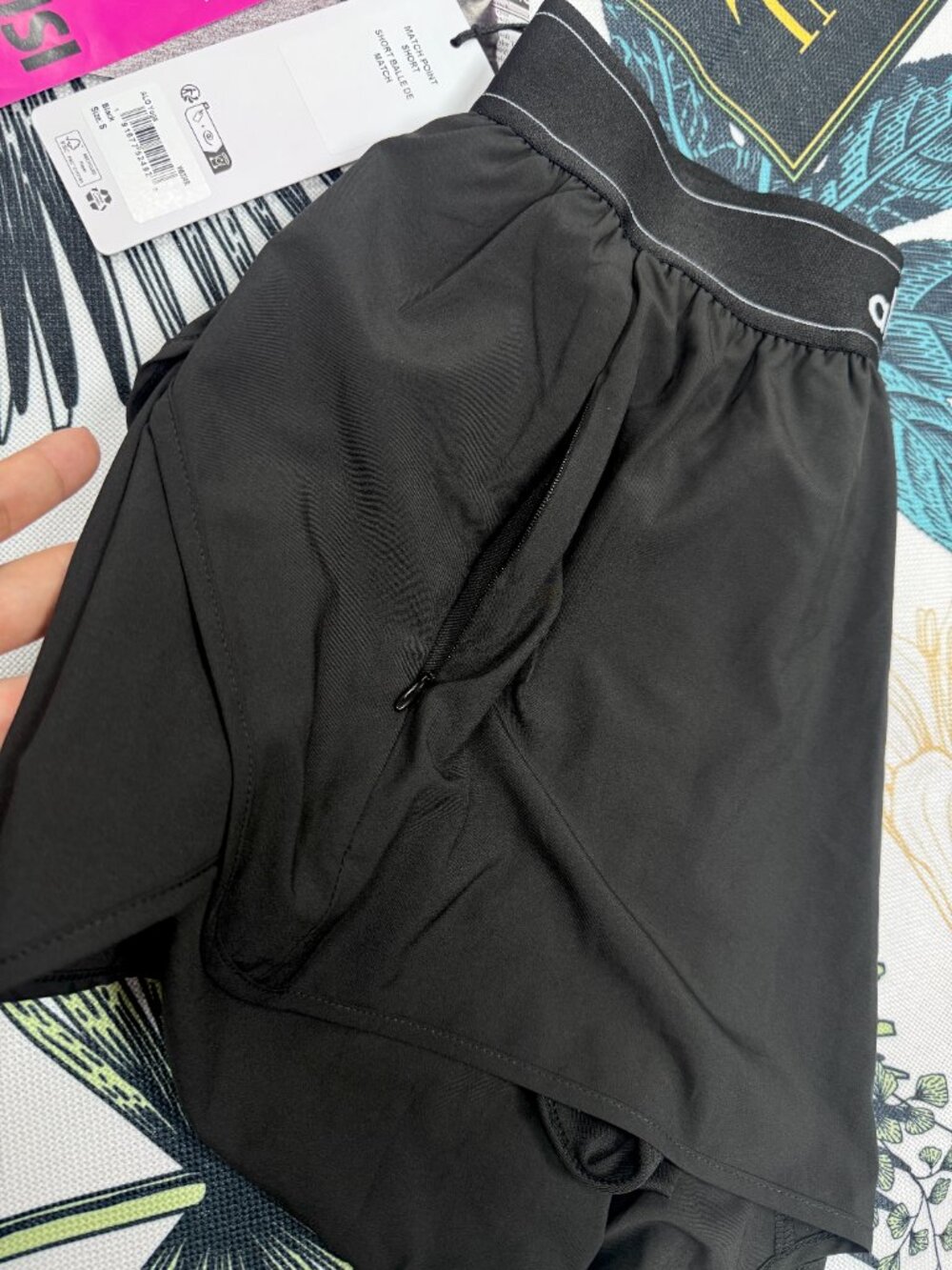 🩳Alo Yoga Match Point Short NWT,Black Elastic waist Athleisure/Sports Shorts 🛒 - Picture 4 of 8